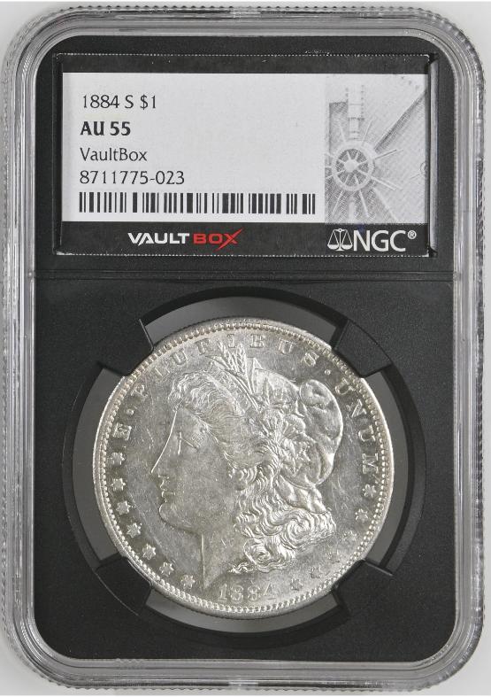 1884-S $1 NGC AU55 FRONT