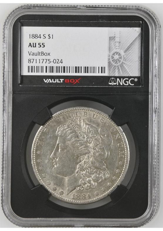 1884-S $1 NGC AU55 FRONT