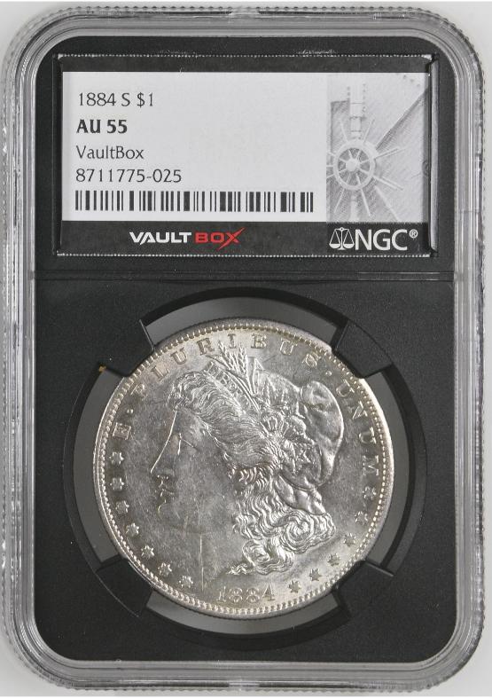 1884-S $1 NGC AU55 FRONT
