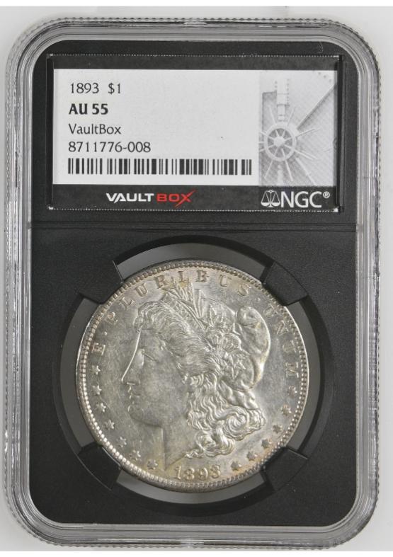 1893 $1 NGC AU55 FRONT