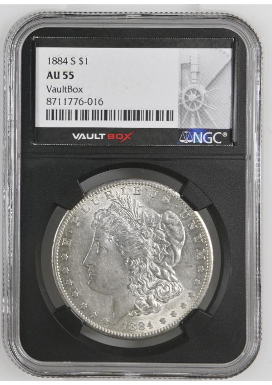 1884-S $1 NGC AU55 FRONT