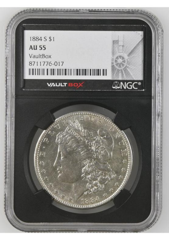 1884-S $1 NGC AU55 FRONT