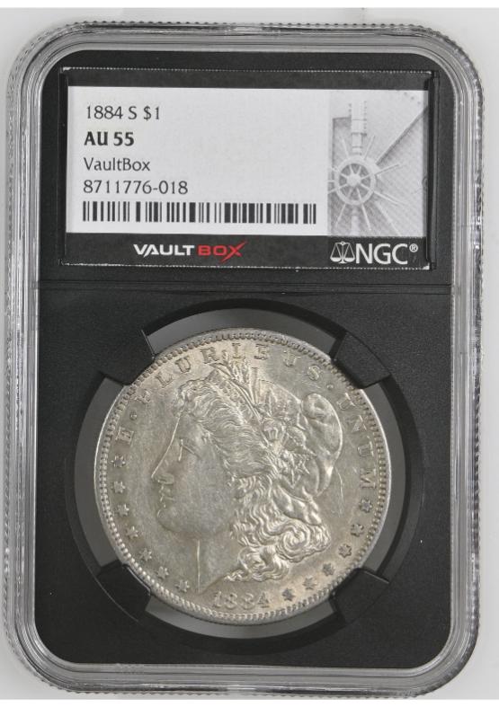 1884-S $1 NGC AU55 FRONT