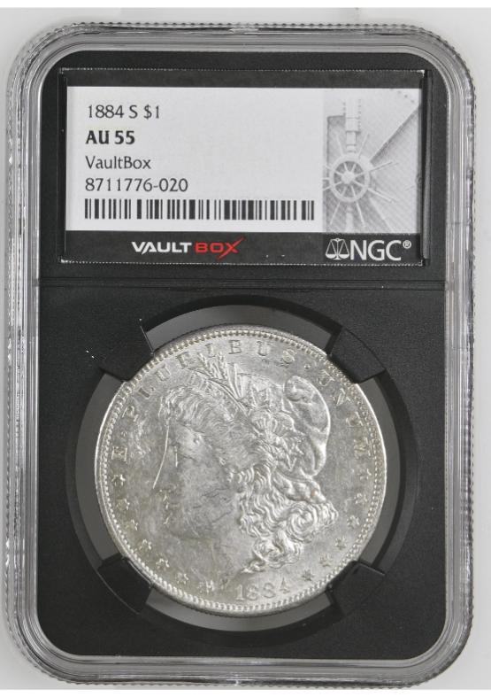 1884-S $1 NGC AU55 FRONT