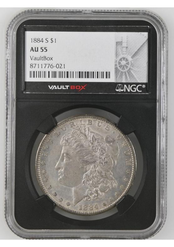 1884-S $1 NGC AU55 FRONT