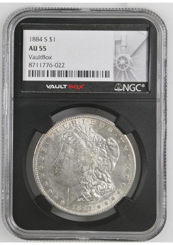 1884-S $1 NGC AU55 FRONT