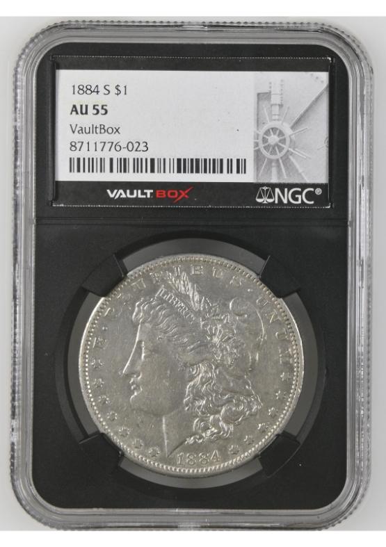 1884-S $1 NGC AU55 FRONT