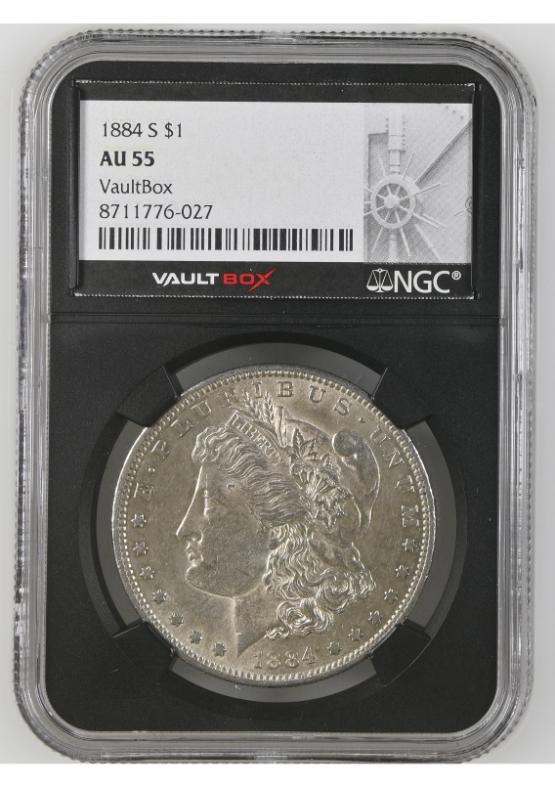 1884-S $1 NGC AU55 FRONT