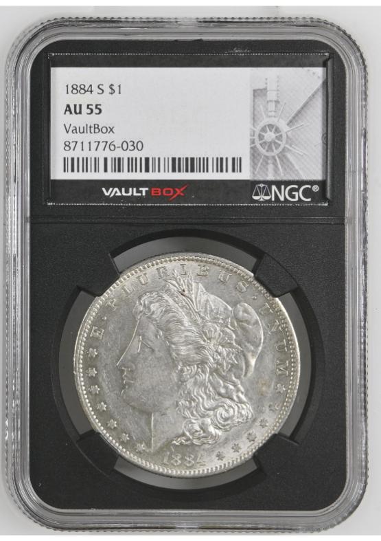1884-S $1 NGC AU55 FRONT
