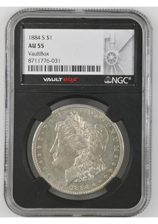 1884-S $1 NGC AU55 FRONT