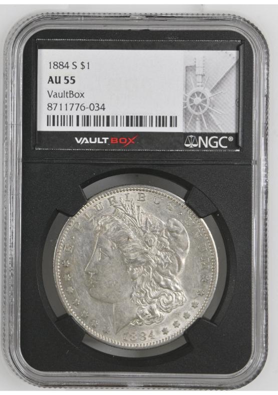 1884-S $1 NGC AU55 FRONT