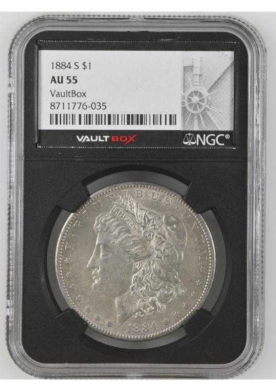 1884-S $1 NGC AU55 FRONT