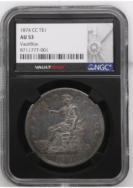 1874-CC T$1 NGC AU53 FRONT