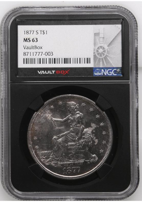 1877-S T$1 NGC MS63 FRONT