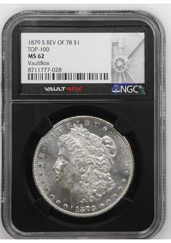 1879-S REV OF 78 $1 TOP-100 NGC MS62 FRONT