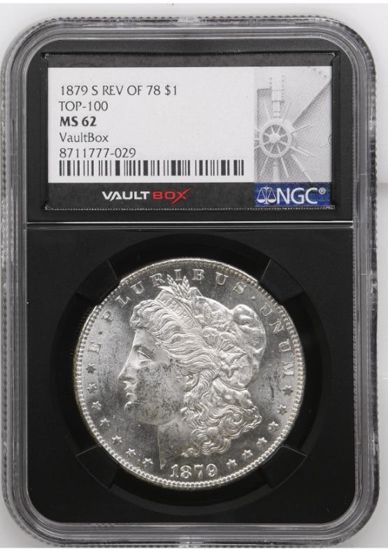 1879-S REV OF 78 $1 TOP-100 NGC MS62 FRONT