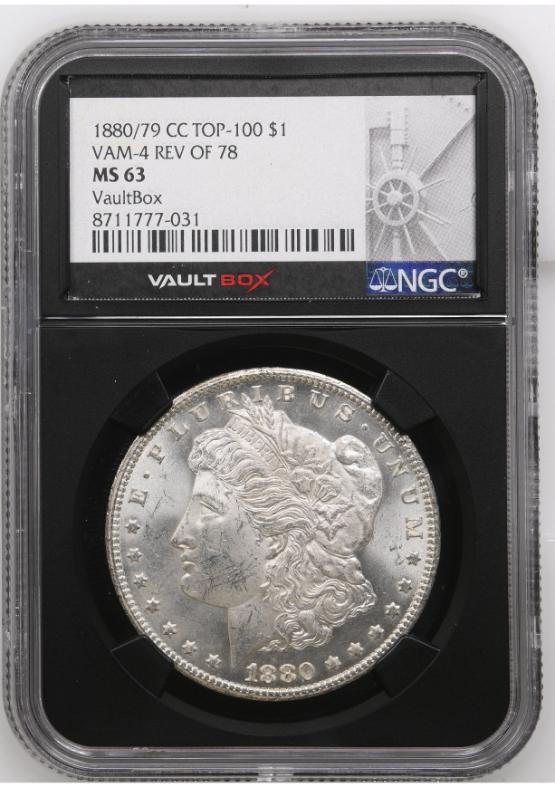 1880/79-CC TOP-100 $1 VAM-4 REV OF 78 NGC MS63 FRONT