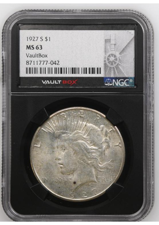 1927-S $1 NGC MS63 FRONT