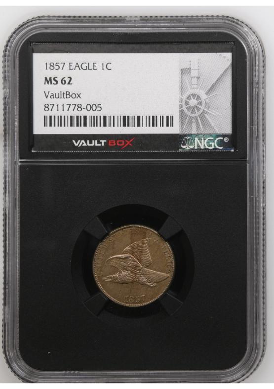 1857 EAGLE 1C NGC MS62 FRONT