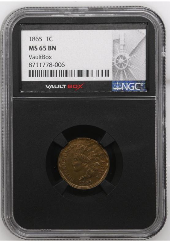 1865 1C NGC MS65BN FRONT