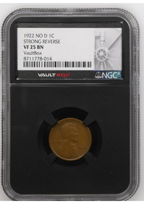 1922 NO D 1C STRONG REVERSE NGC VF25BN FRONT