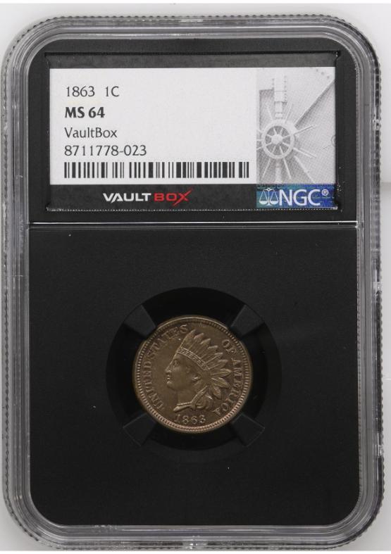 1863 1C NGC MS64 FRONT