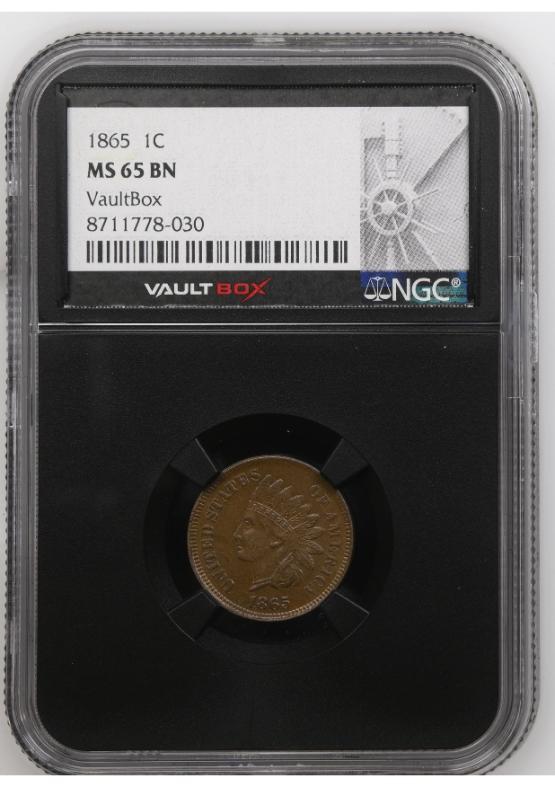 1865 1C NGC MS65BN FRONT
