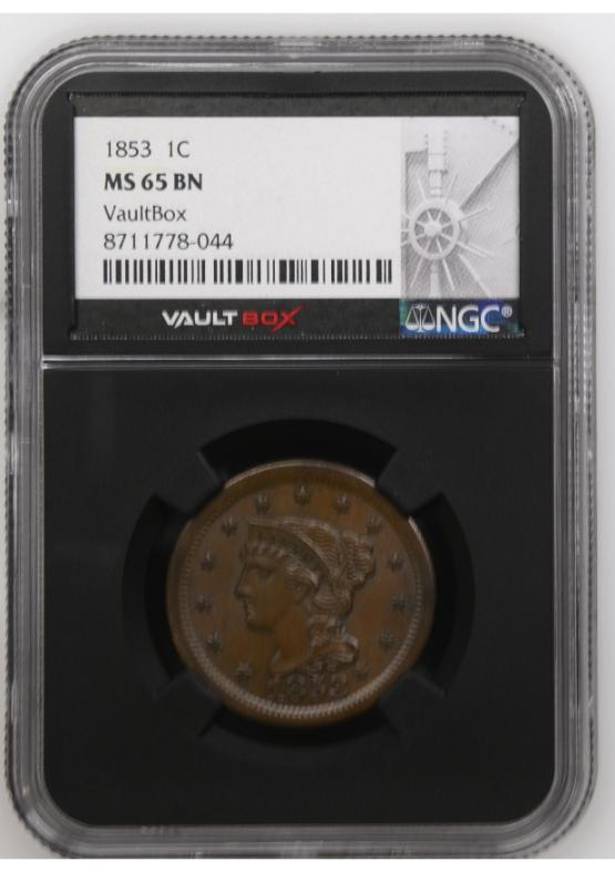 1853 1C NGC MS65BN FRONT