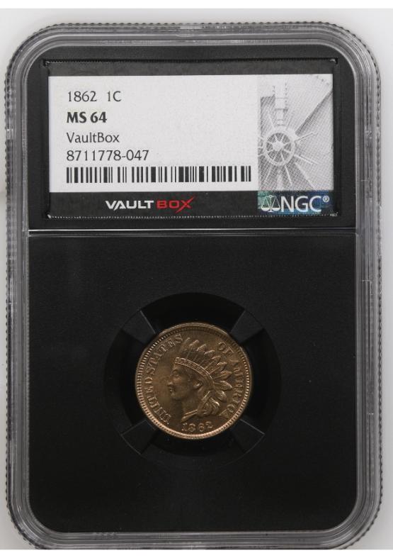 1862 1C NGC MS64 FRONT