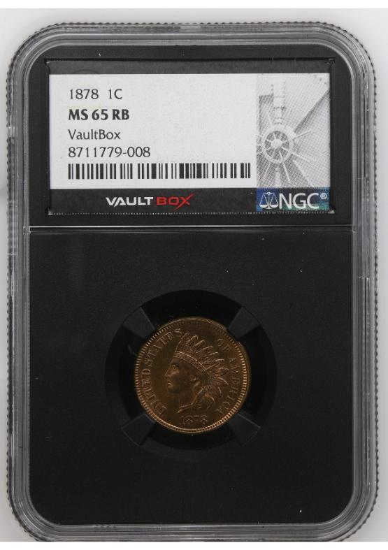 1878 1C NGC MS65RB FRONT