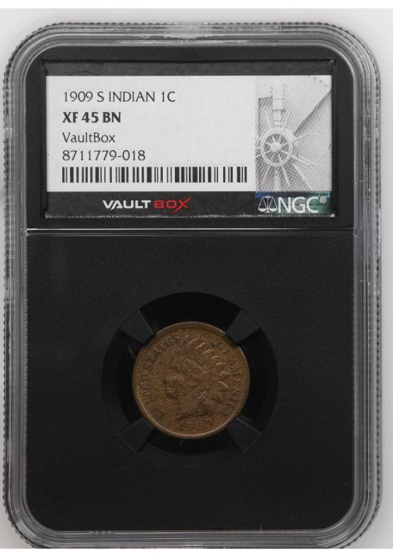 1909-S INDIAN 1C NGC XF45BN FRONT