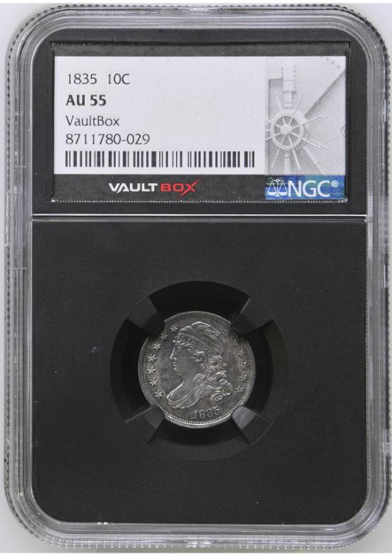 1835 10C NGC AU55 FRONT