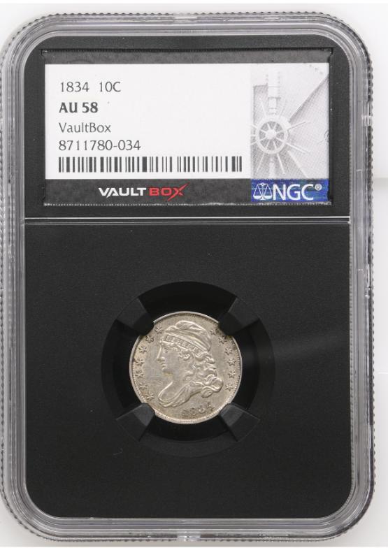 1834 10C NGC AU58 FRONT