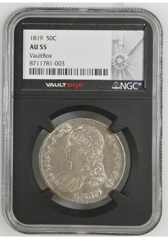 1819 50C NGC AU55 FRONT