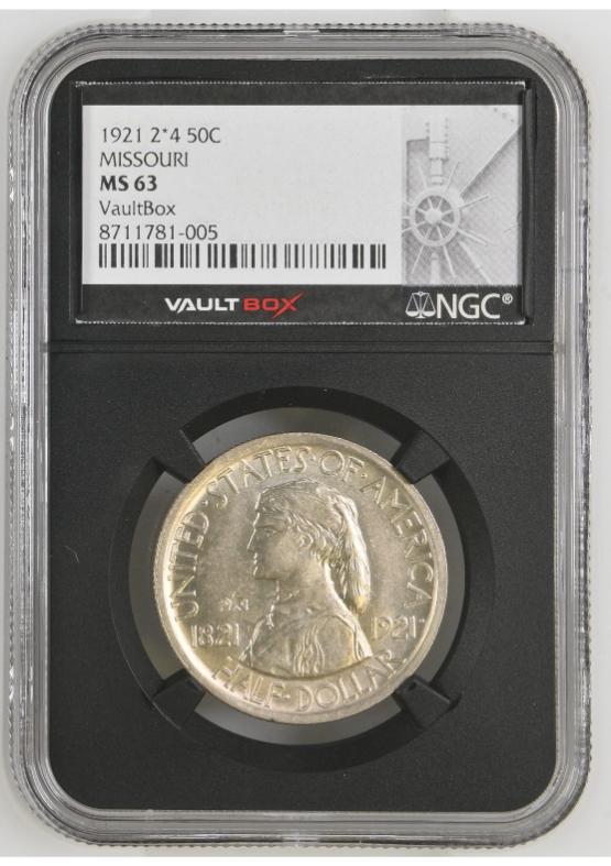 1921 2*4 50C MISSOURI NGC MS63 FRONT