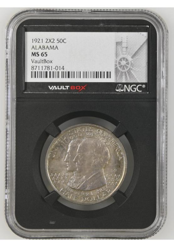 1921 2X2 50C ALABAMA NGC MS65 FRONT