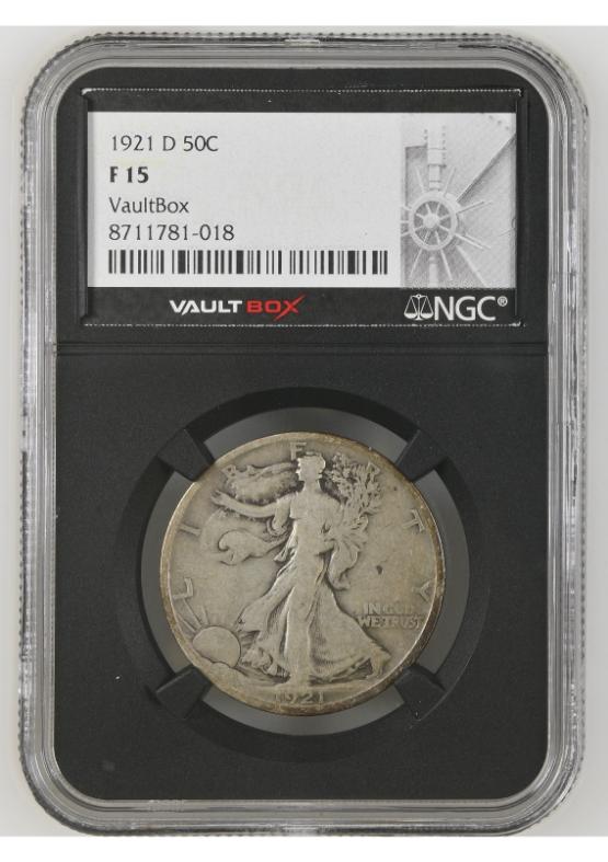 1921-D 50C NGC F15 FRONT