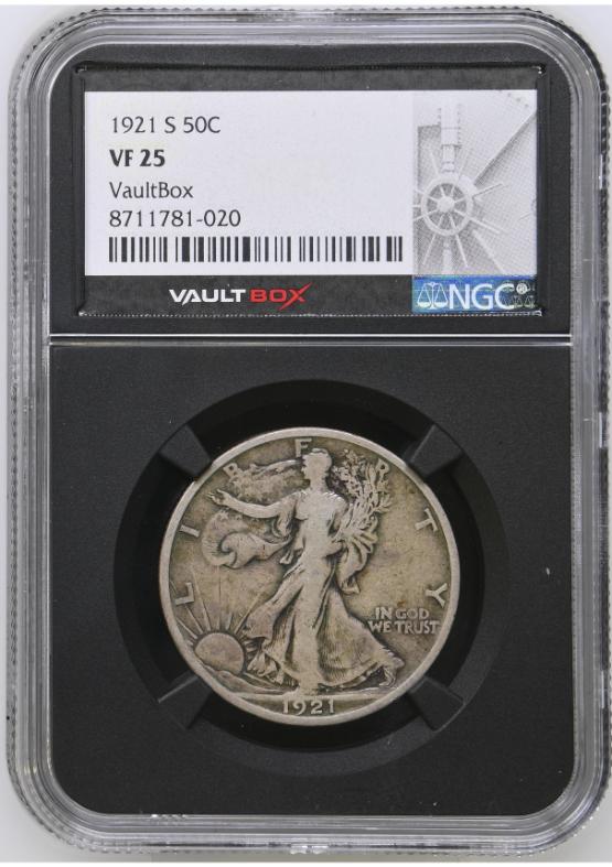 1921-S 50C NGC VF25 FRONT