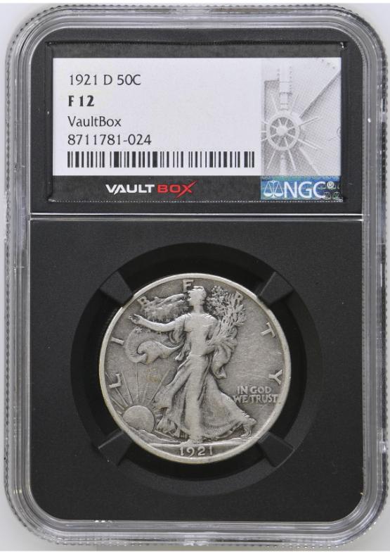 1921-D 50C NGC F12 FRONT