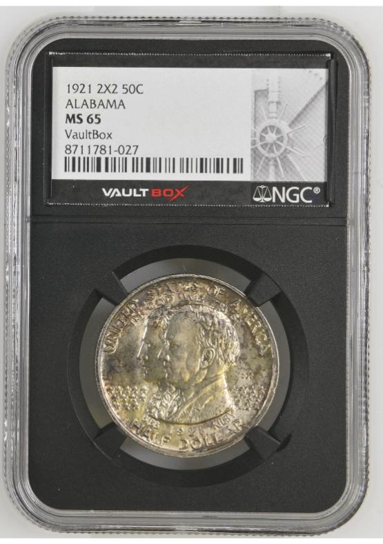 1921 2X2 50C ALABAMA NGC MS65 FRONT