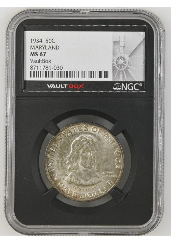 1934 50C MARYLAND NGC MS67 FRONT
