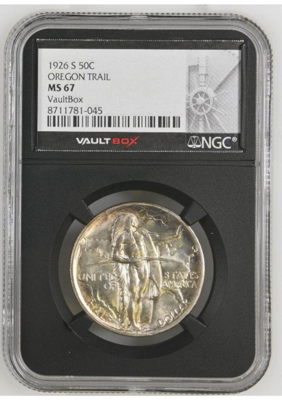 1926-S 50C OREGON TRAIL NGC MS67 FRONT