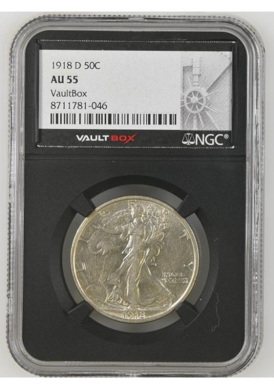 1918-D 50C NGC AU55 FRONT