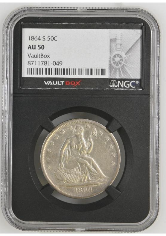 1864-S 50C NGC AU50 FRONT