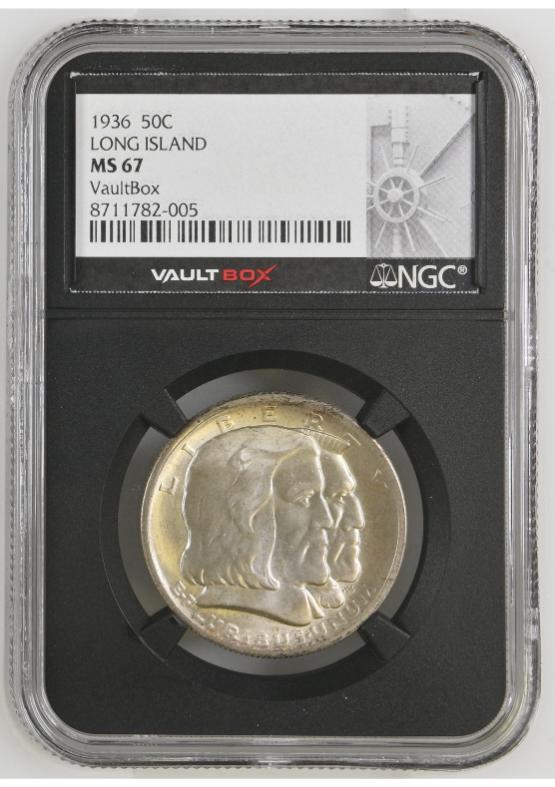 1936 50C LONG ISLAND NGC MS67 FRONT