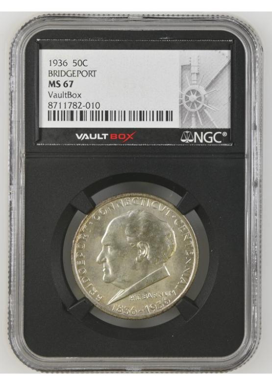 1936 50C BRIDGEPORT NGC MS67 FRONT