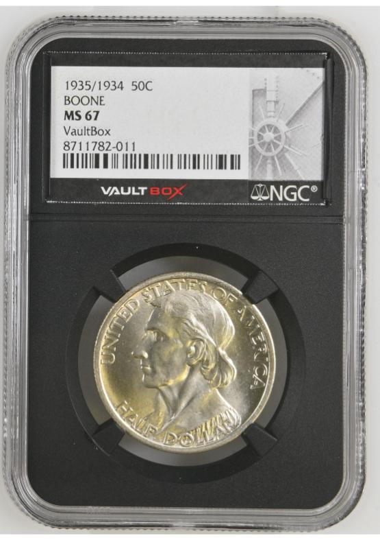 1935/1934 50C BOONE NGC MS67 FRONT