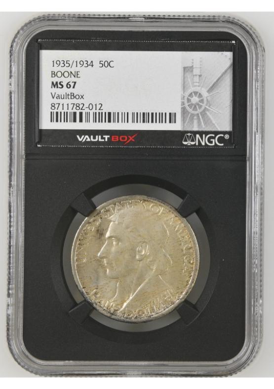 1935/1934 50C BOONE NGC MS67 FRONT