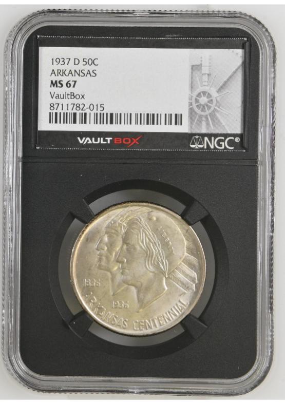 1937-D 50C ARKANSAS NGC MS67 FRONT