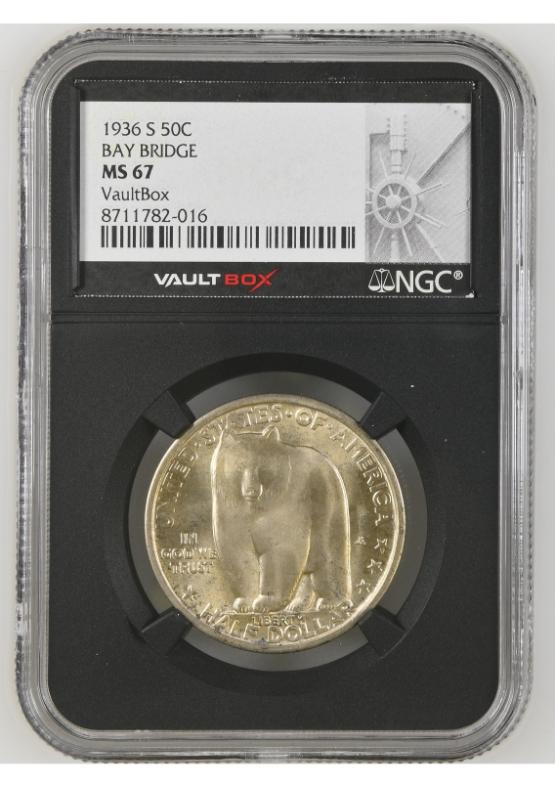 1936-S 50C BAY BRIDGE NGC MS67 FRONT